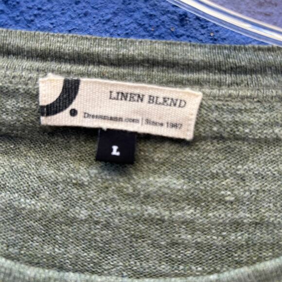 dressman linen blend raglan knit long sleeve pop over top - Picture 2 of 5